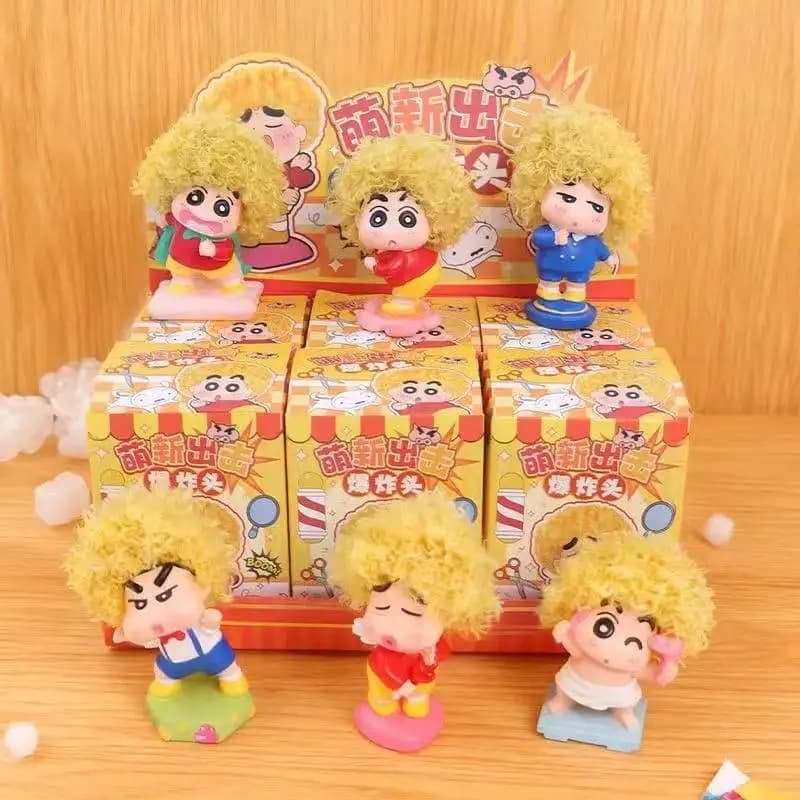 Nuova Serie Crayon Shin-Chan Afro, Modellini di Personaggi Anime Cartoon, Giocattoli Sorpresa in Scatola Chiusa, Decorazione Trendy da Scrivania, Regalo di Compleanno
