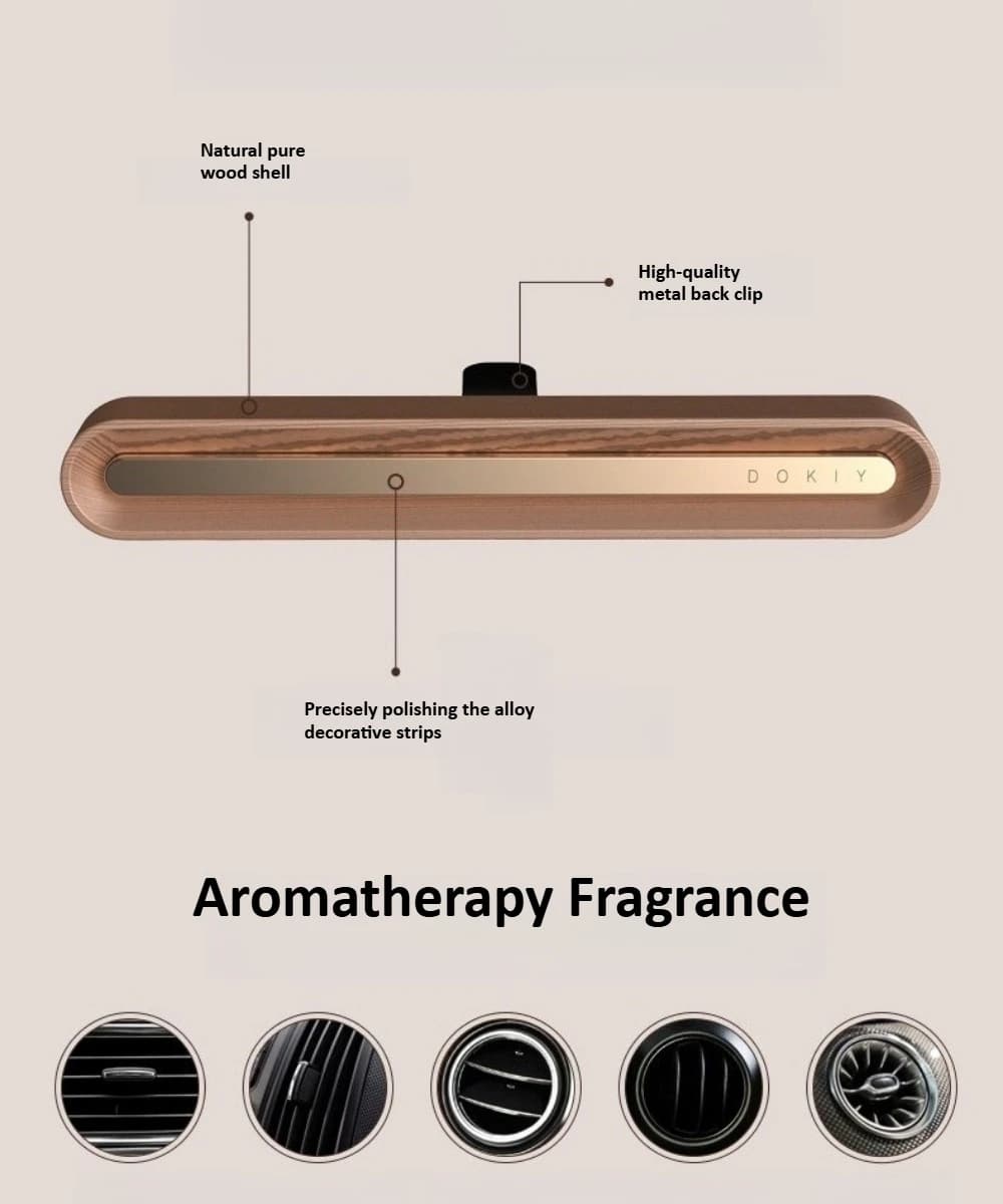 Per Mercedes-Benz BMW Audi Tesla Deodorante per auto Profumo Lega di alluminio Ornamento in legno Elimina gli odori Fragranza per aromaterapia