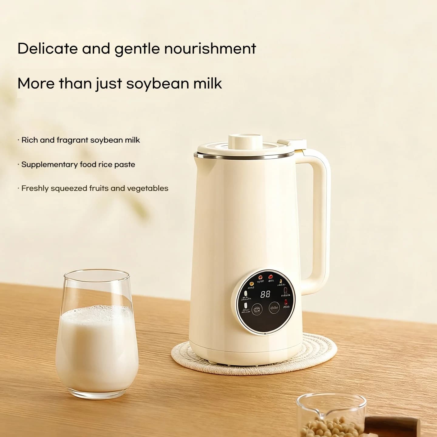 Multifunction Mini Blender for 800ml Soy Milk | Direct Grinder for Dry Beans, Silent, Isolated, Small Home Cooking Robot