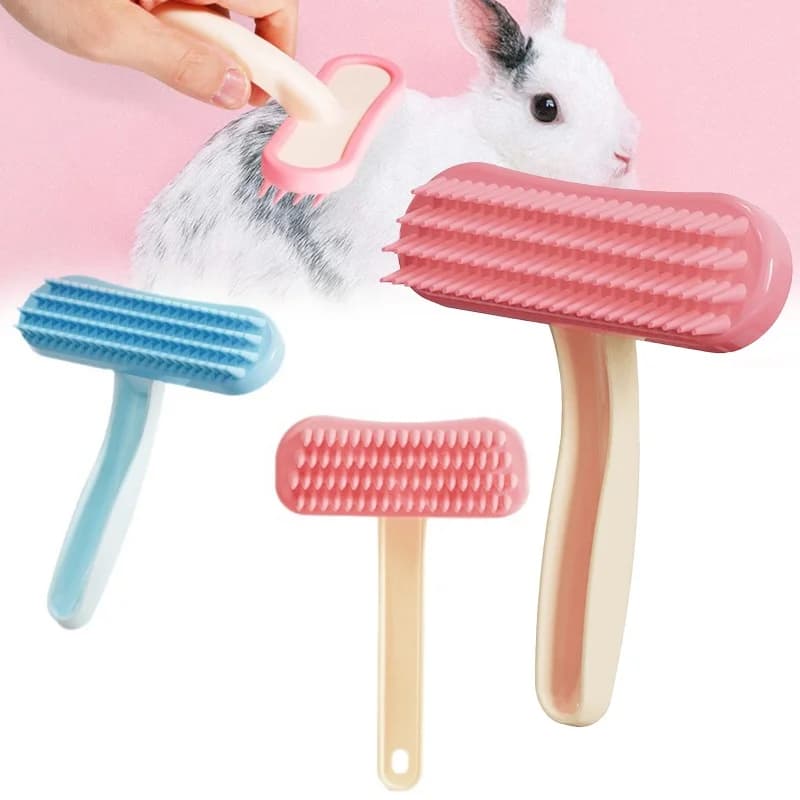 Pettine per coniglio Pettine per piccoli animali in silicone Spazzola per pettine per peli di gatto, Pulizia dei capelli di porcellana Strumento per la cura della bellezza Trimmer di bellezza Pettine da bagno per animali domestici