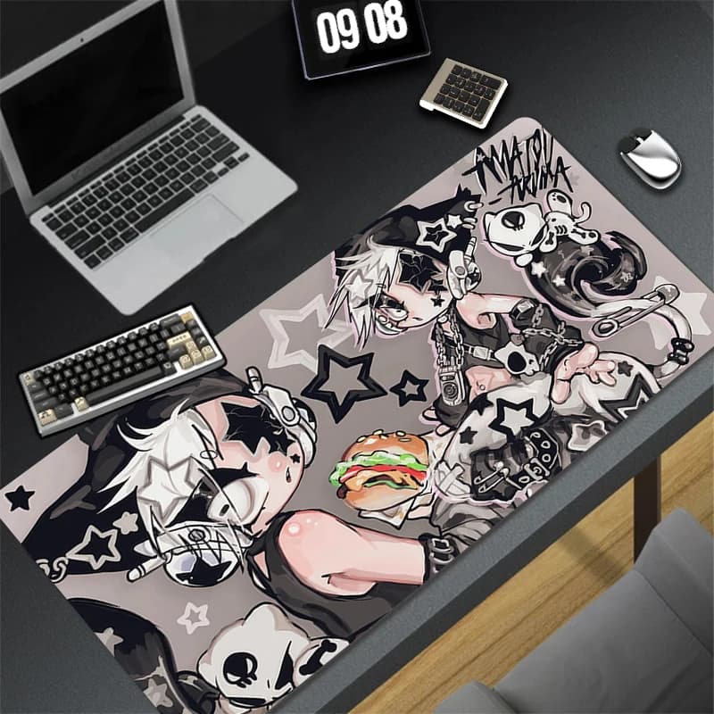 Tappetino per mouse da gaming per laptop, tappetino per mouse con ragazze anime, tappetino da scrivania per gamer, tappetino per tastiera, tappeto per superficie del computer, accessori per mousepad