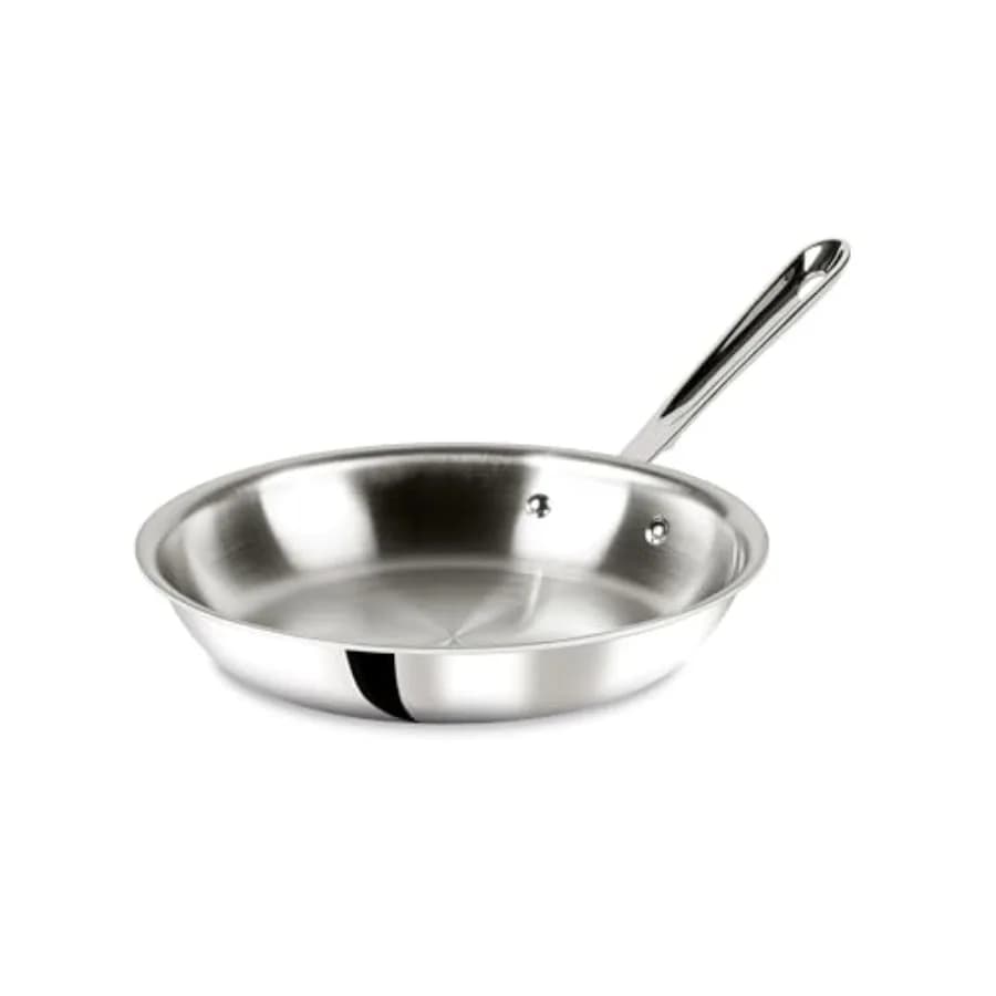 Padella D3 da 10 Pollici in Acciaio Inossidabile a 3 Strati, Adatta per Forno a Induzione e Griglia, Resistente fino a 600°F, Padella Professionale per Cucina