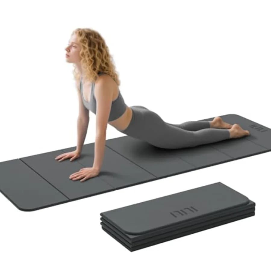 Yoga Mat ILILI 71x24x0.3' - Anti-slip Fitness Mat for Home, Gym, Pilates, Stretching, Waterproof, Lightweight 2lb in Blue