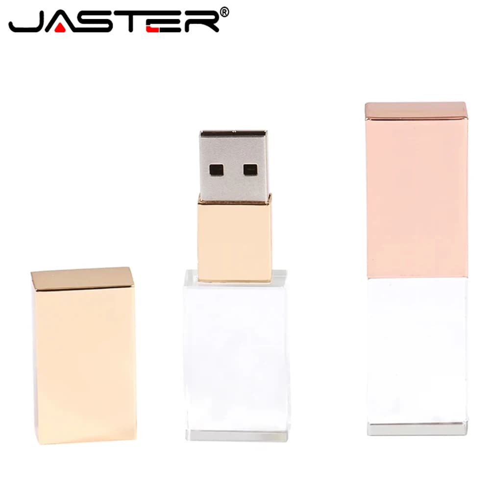 Chiavetta USB 2.0 Chiavetta USB in cristallo Memory Stick 128 GB 64 GB 32 GB Chiavetta USB dorata Regalo creativo per laptop Pendrive 16 GB