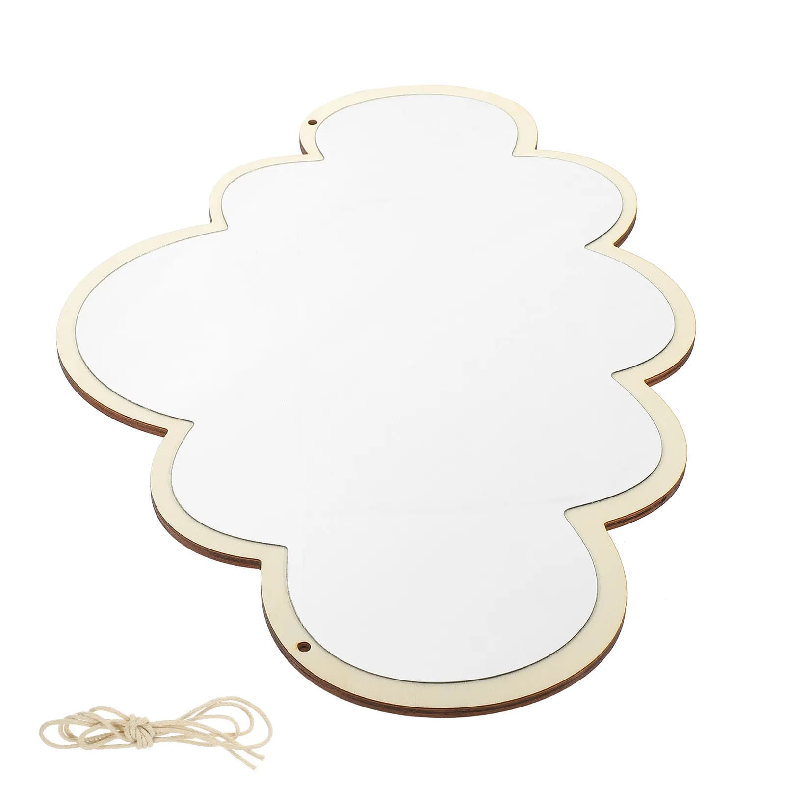 Specchio da Parete a Forma di Nuvola con Cornice in Legno e Acrilico, Specchio Appeso per Bagno, Camera da Letto, Ingresso, Decorazione Nordica, Piccoli Specchi da Parete