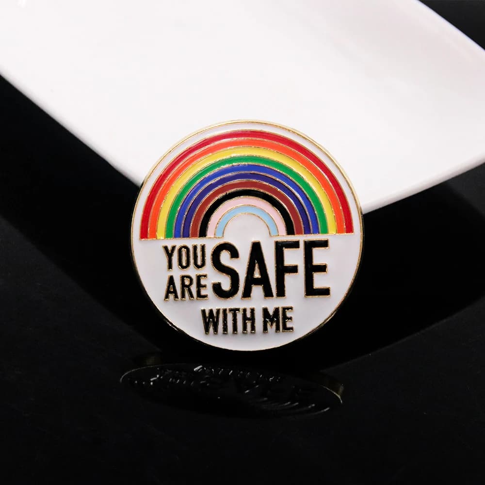 Sei sicuro con Me spilla smaltata arcobaleno per infermiere medico studenti di medicina abbigliamento zaino decorazione divertente distintivo gioielli regalo