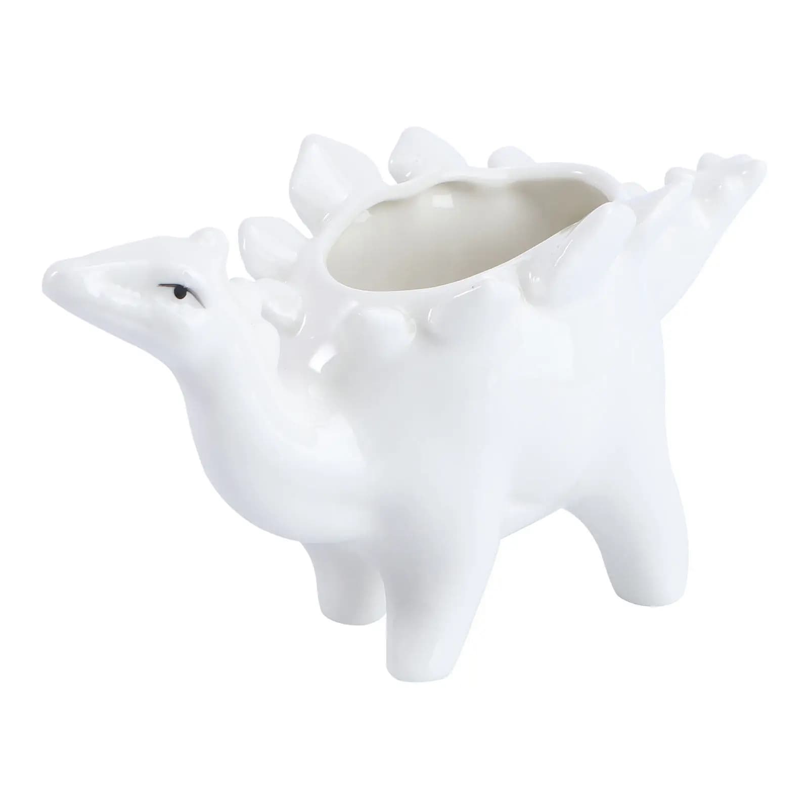 Dinosaur Shaped Ceramic Succulent Planter Pot Creative Cartoon Flower Pot for Indoor Plants with Drainage Hole Home Office Decor