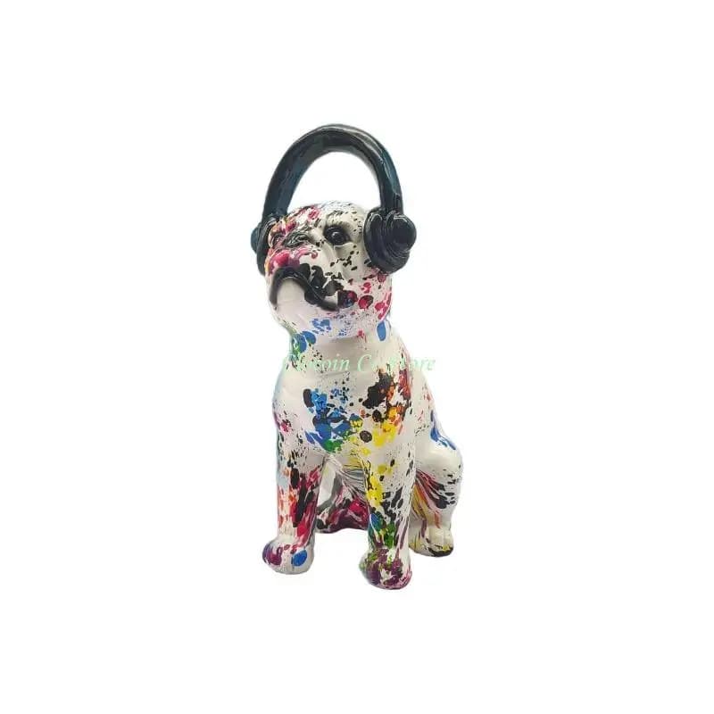 X90F per Cuffie Graffiti Colorate Creative Sculture Statua Animali in Piedi Statuette in Resina Artigianato Home D