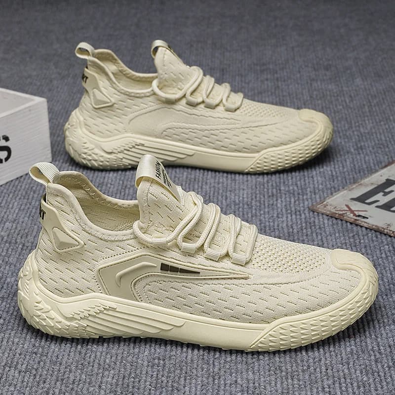 Mens Daily Leisure Commuter Shoes Light Handcrafted Knit Fabric Shock Absorb Insole Wear Resist Casual Footwear