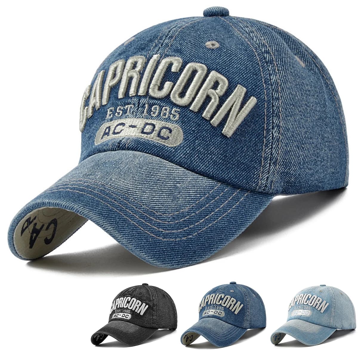 Berretti da baseball con ricamo a lettera CAPRICORN unisex Primavera Autunno Cappello per protezione solare per esterni Cappelli da camionista casual regolabili