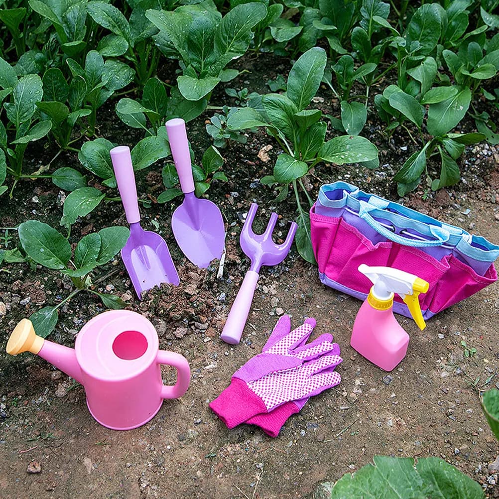 Set di Attrezzi da Giardinaggio per Bambini, Piccola Pala per Sabbia, Rastrello Manuale, Set per Piantare, Scavare e Diserboare, per Giardino, Spiaggia e Attività all'Aperto