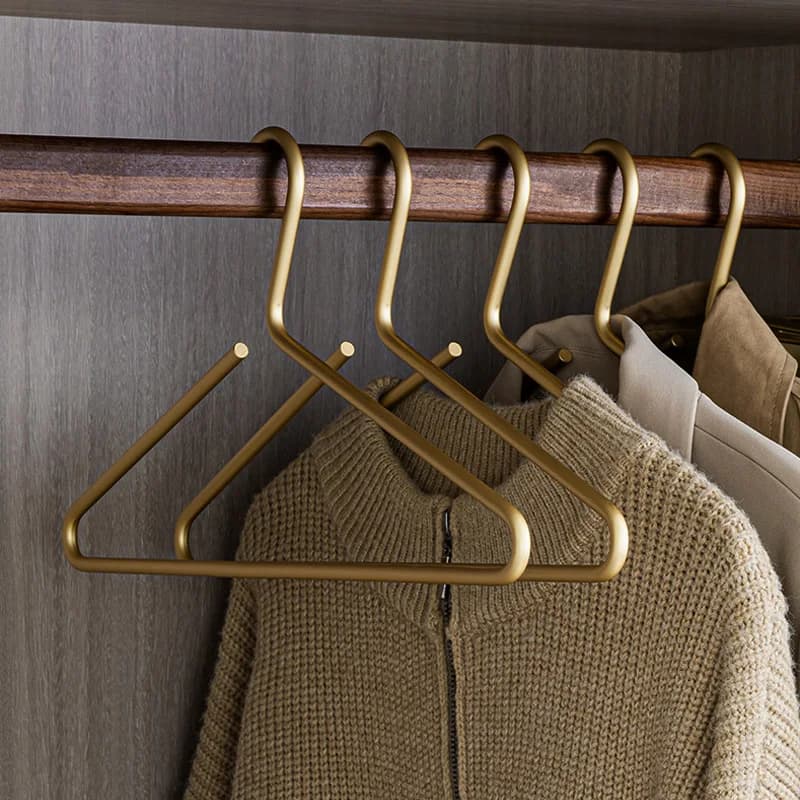 5 hangers for solid aluminum alloy coats, seamless, opaque gold, clothes hangers, pants, sweaters, wardrobe shelves