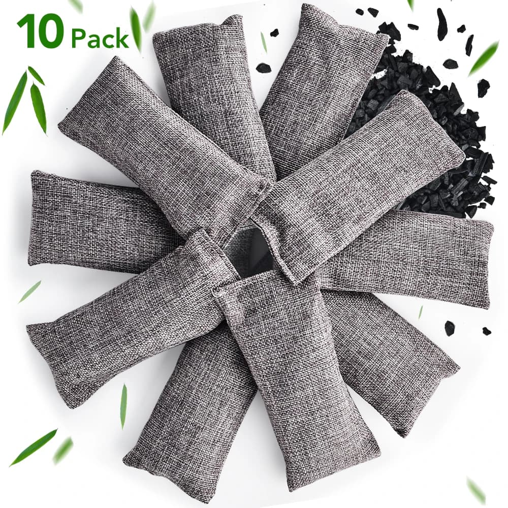 10 pieces Natural Bamboo Carbon Bags Air Purification Active Carbon Odour Absorber Humidity Odour Eliminator For Car Wardrobe Shoes