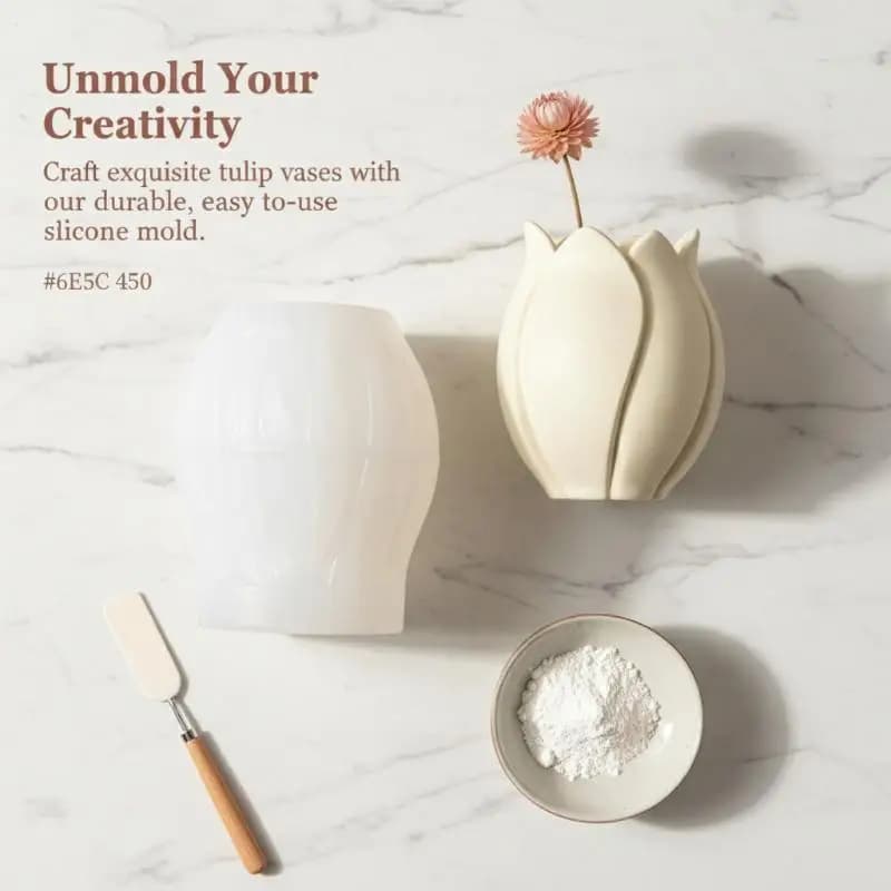 3D Flower Pots Silicone Mold For Making DIY Flower Bud Pots/Scented Candle Jar Decorative Ornaments, Floral Gifts & Home Decor