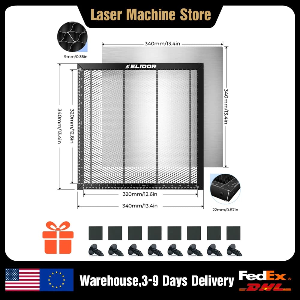 ELIDOR Laser Honeycomb Working Table 340x340mm Diode Laser Engraving and Cutting Machine Honeycomb Panel Cutting Table For Z6 S2