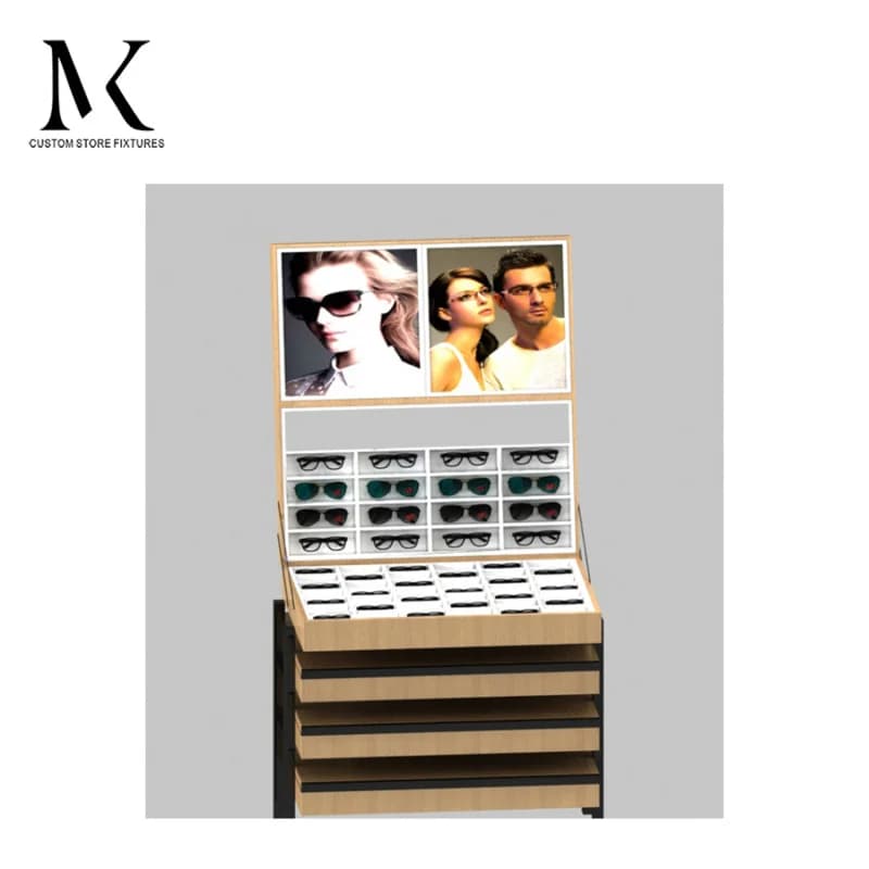 custom.Customized Modern Optical Store Display Stand Wooden Eyewear Sunglass Showcase Furniture