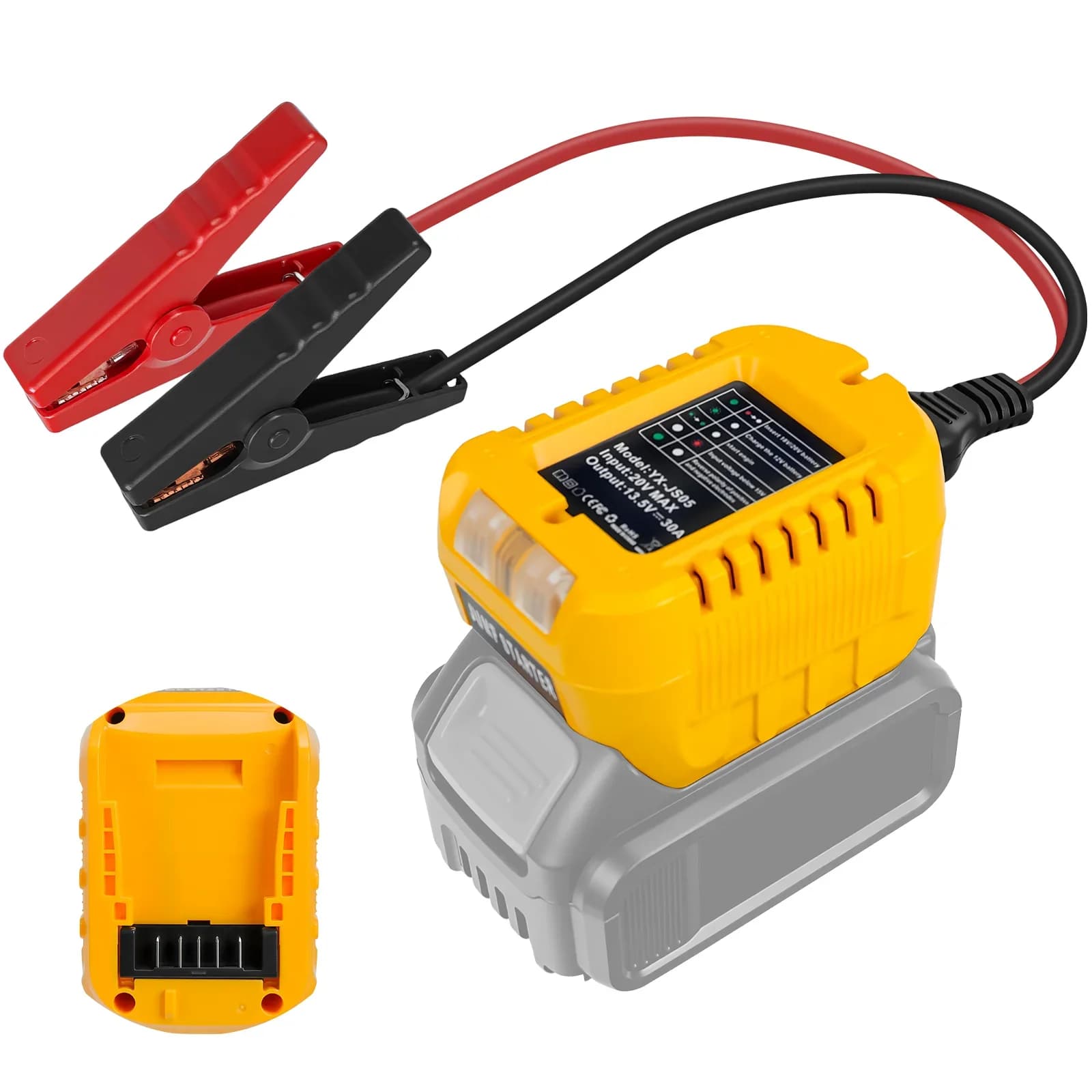 Avviatore di Emergenza per Auto Compatibile con Batteria Dewalt 20V, 100A di Picco, Booster di Avviamento per Veicoli 12V