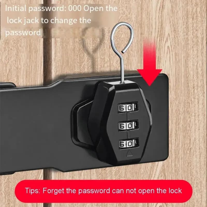 Combinazione a 3 cifre Password Blocco Porta di sicurezza Bullone Armadietto Password Blocco Cassetto Serratura Antifurto Armadio domestico Hardware