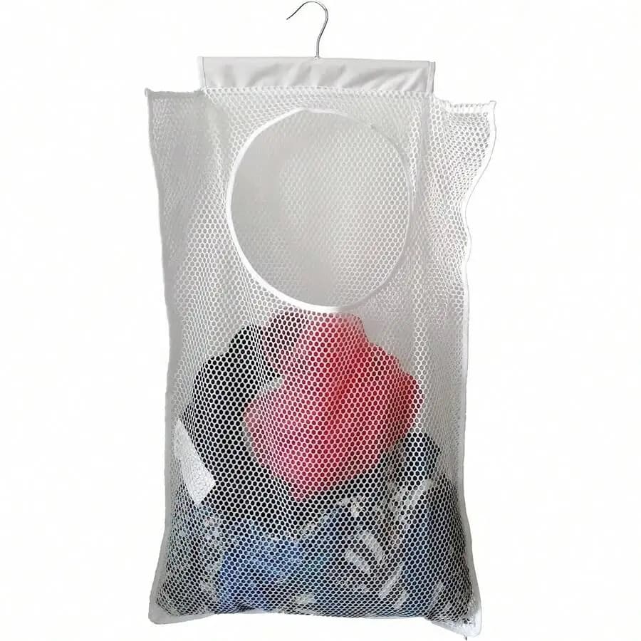 Hanging Mesh Laundry Hamper (30in*20in*2in) Large Dirty Clothes Bag, Can Be Used Behind The Door & Closet & Caravan& Bathroom (W