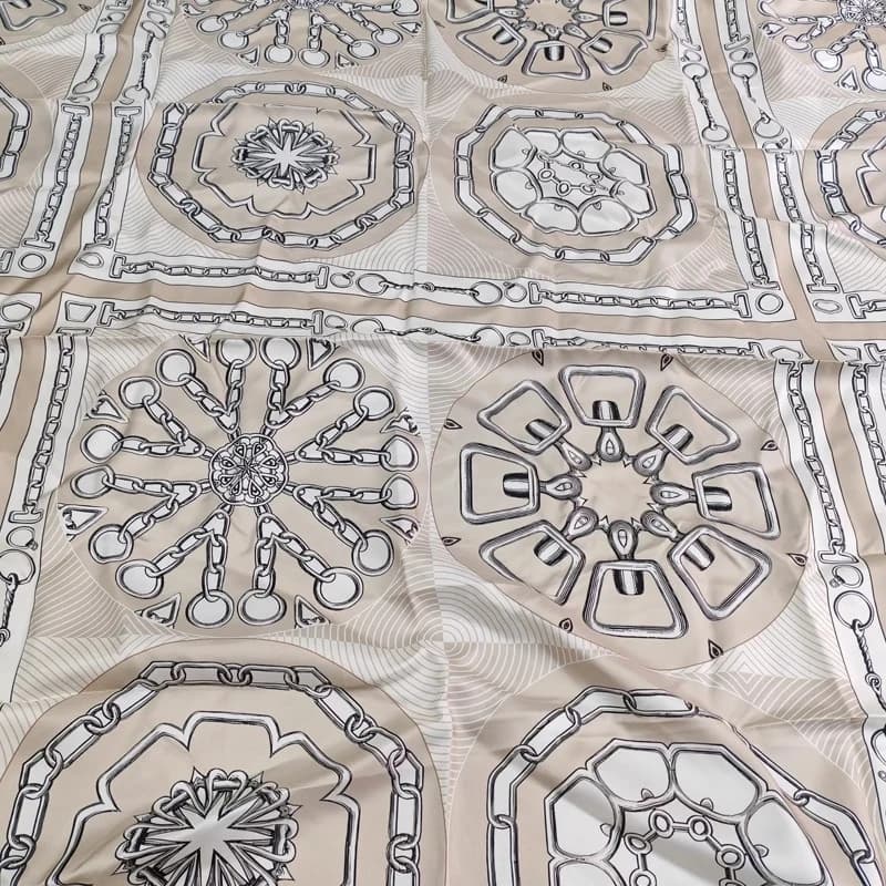 25 New Pattern Mulberry Silk Clothing Fabric Chain Spring/Summer Twill Silk Handmade DIY Fashion Brand Designer Fabric By Meter