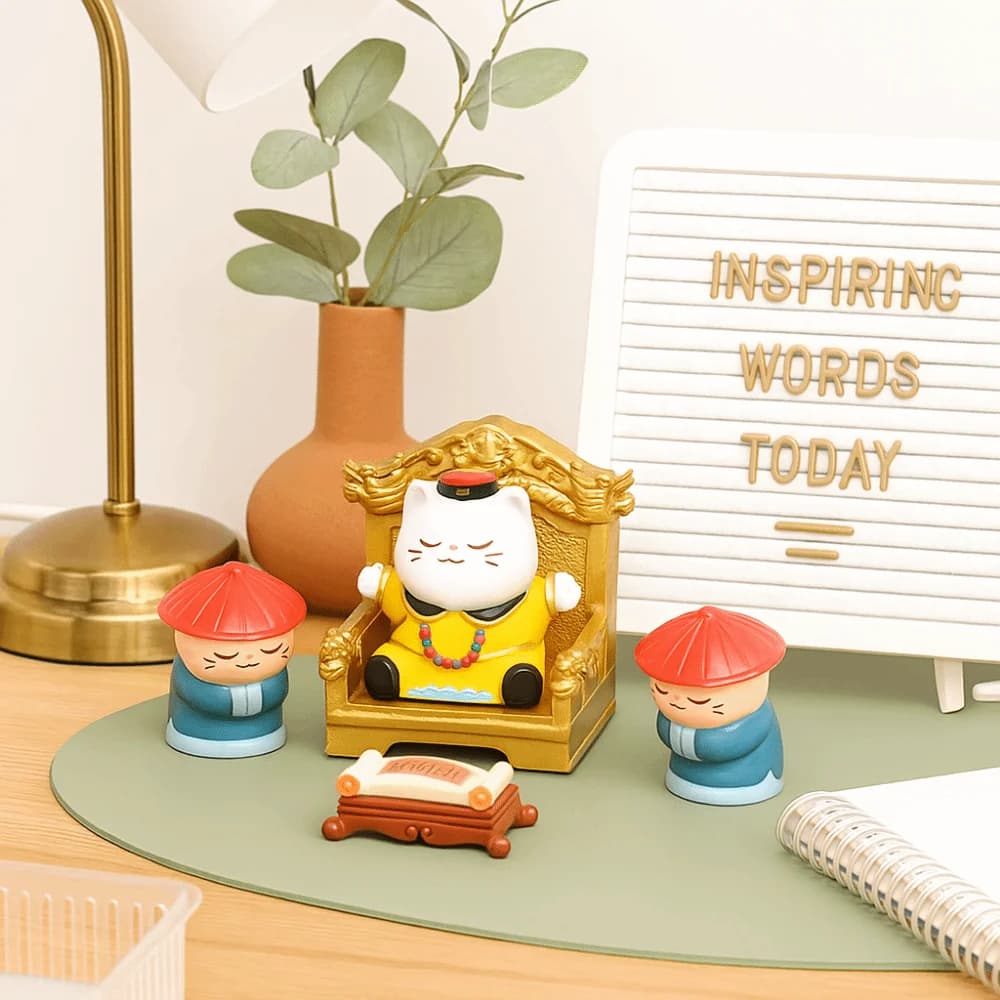 Emperor Cat Supremo Cat Ornament Miniature Wealth Crafts Mini Resin Cartoon Funny Cartoon Cat Ornaments Children