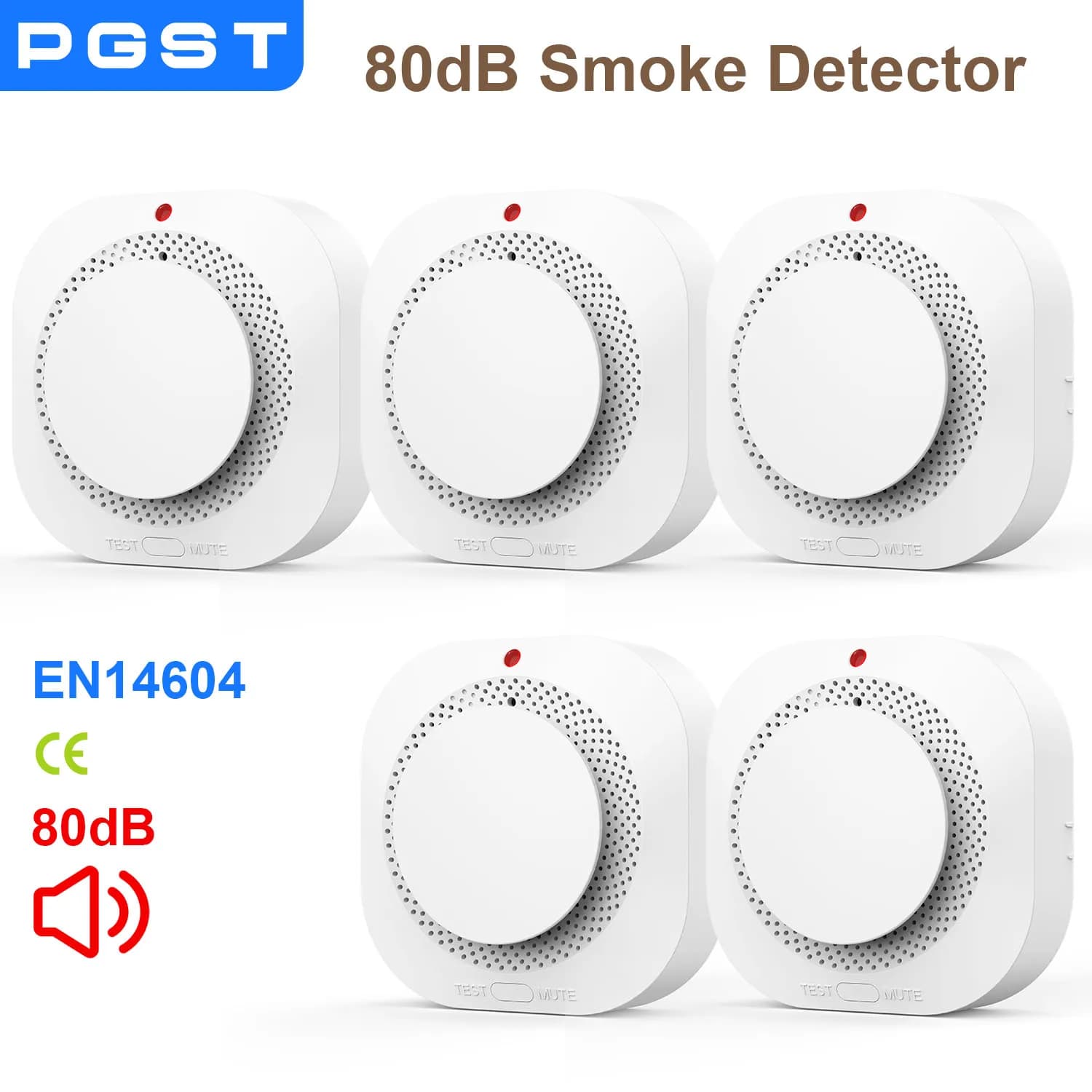 PGST Fumo Fuoco Allarme Indipendente Rilevatore Sensibile Allarme di Sicurezza Domestica Rilevatore di Fumo Sensore Attrezzature Antincendio Smokehouse
