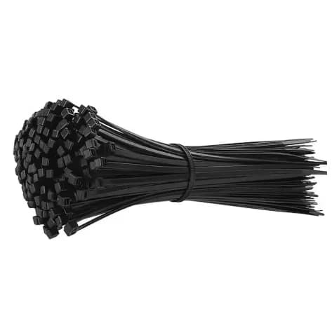 250 PCS Black Self-Locking Nylon Cable Ties Zip Fastening Rings Plastic Strap for Home Office Cable Management Organizing Set