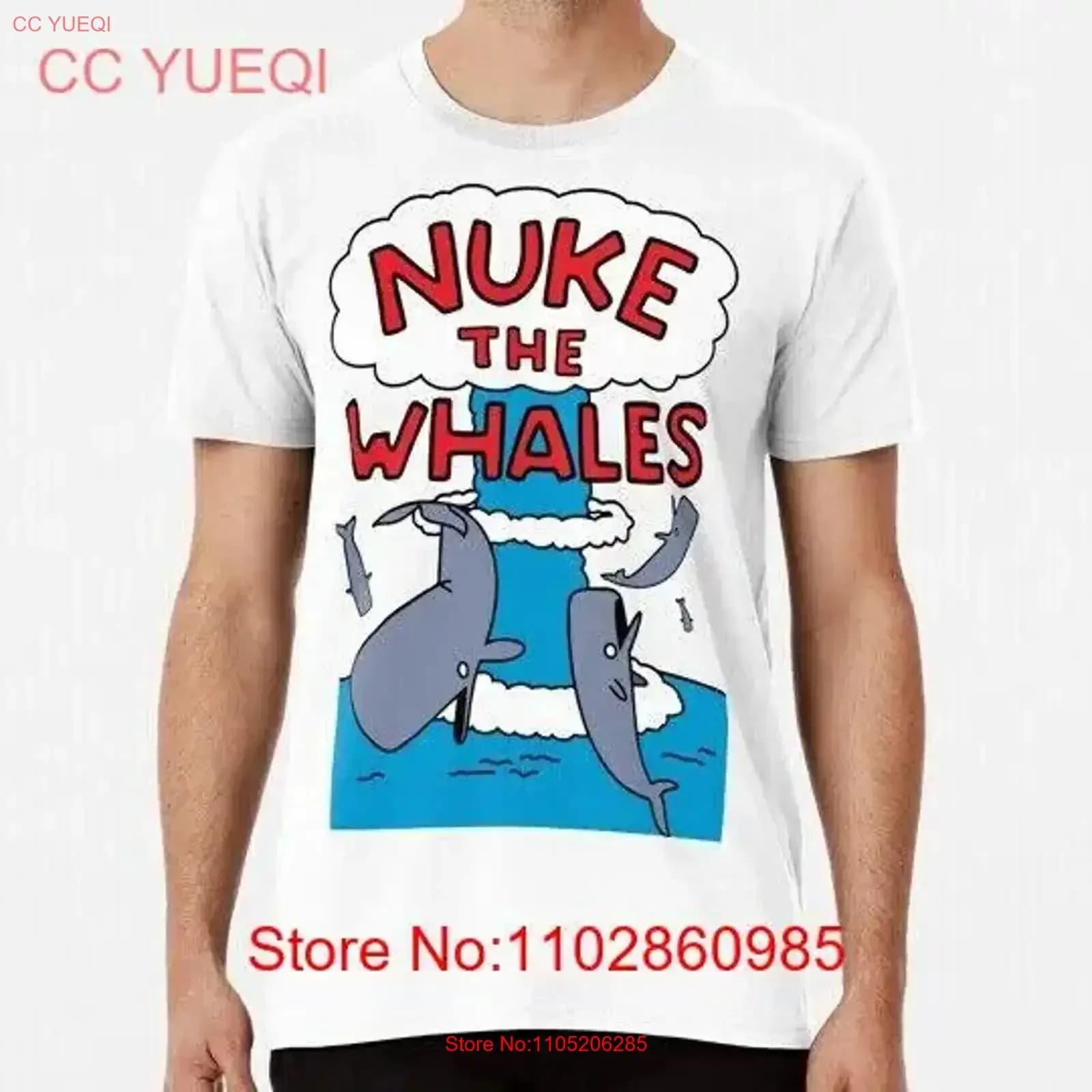 Nuke the Whales from S to 5XL Made in USA T Shirt vintage Graphics washed Dresses slightly signed fashion Breathable Homme