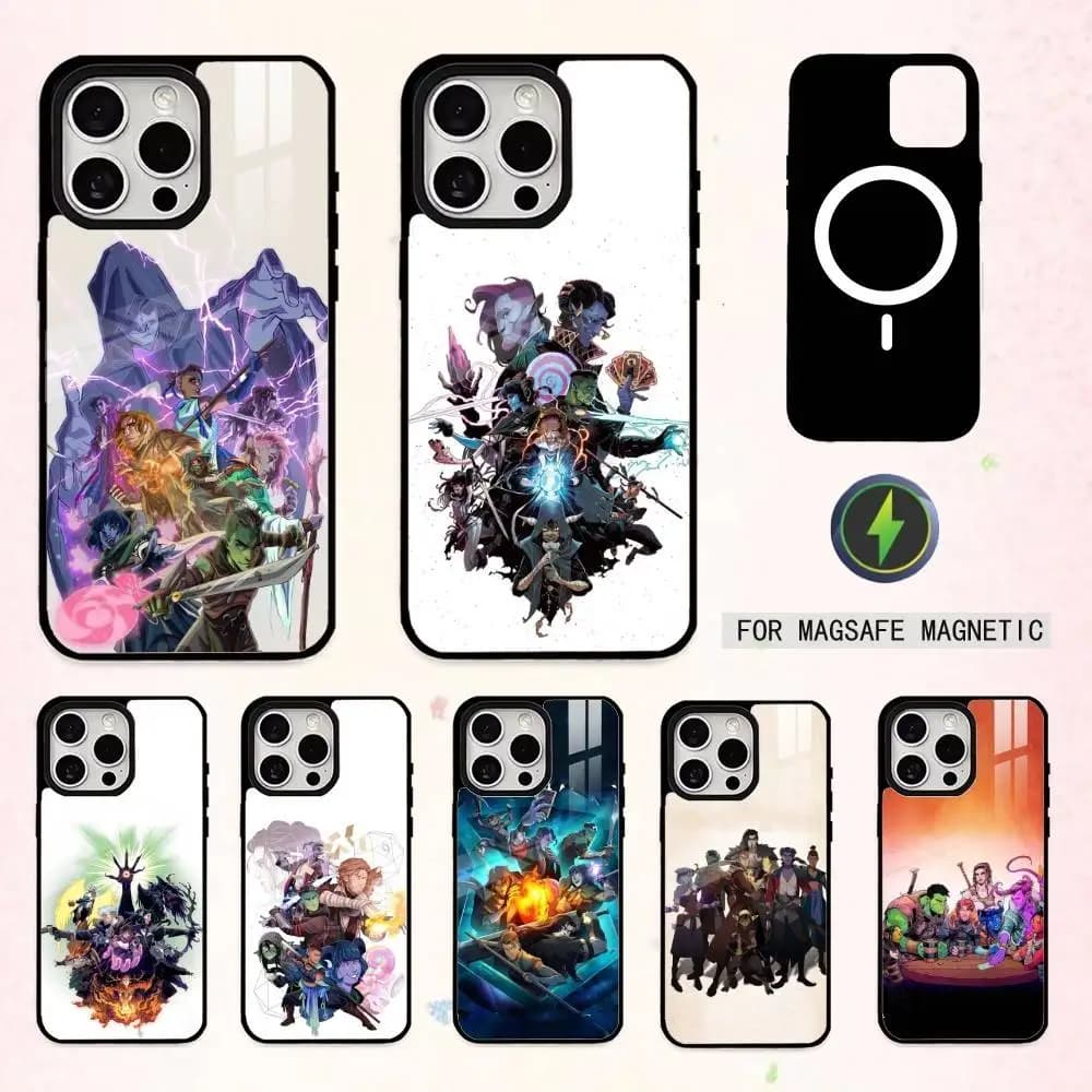 Custodia per telefono Epic Fantasy T-The Mighty Nein per iPhone 17, 16, 15, 14, 13, 12, 11 Plus, Pro Max, magnetica per ricarica wireless MagSafe