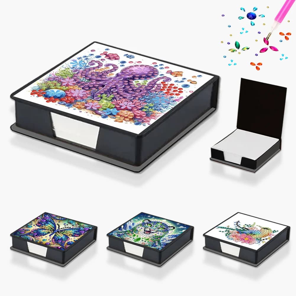 1 scatola portaoggetti per set di pittura con diamanti per animali fai-da-te, organizer per porta notebook con strass di cristallo, accessorio desktop per ufficio domestico