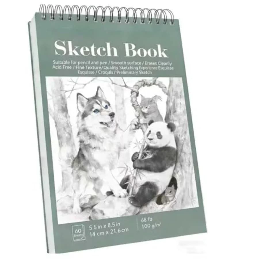 Sketch Book, Small Sketchbook, 60 Sheets 68lb/100gsm Spiral Bound Sketch Pad, Acid Free Art Supplies Drawing Painting Sketchboo