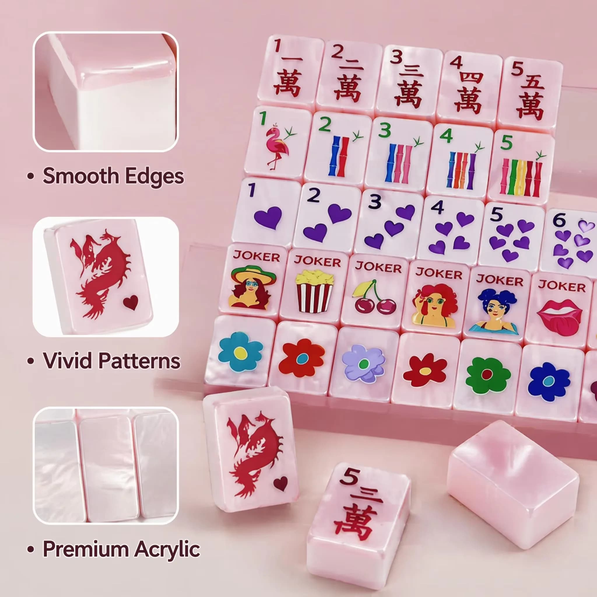 Custom Luxury Modern Hawaiian Themed American Mahjong Set Foldable Water Resistant Portable Durable Eco-Friendly Tiles Travel