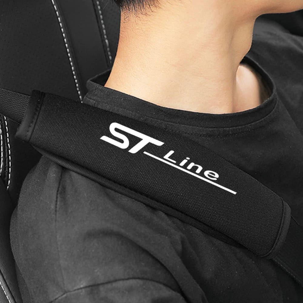 2 pieces safety belt cover for car shoulder strip for Ford ST Fiesta Focus St Line Mk2 3 4 7 8 edition Mondeo Fusion Kuga Ecosport