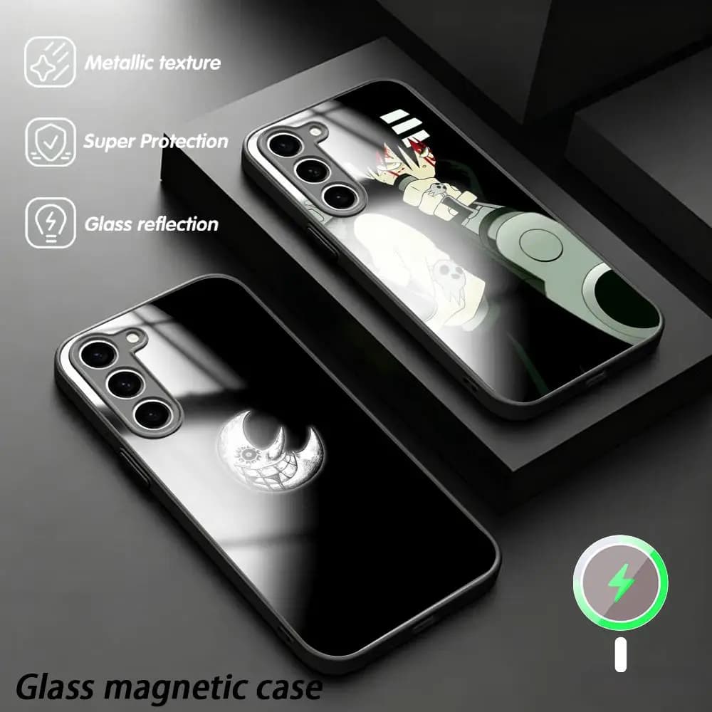 Soul eater cool Japan comic pattern design Phone Case For Samsung S26 S25 S24 S23 S22 S21 Plus Ultra Note Glass Magnetic Case