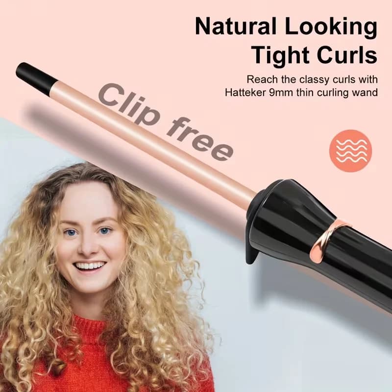 Small iron 9 mm fleece curlers mini air fringe iron electric curlers in permanent foam for short hair, electric curler brush