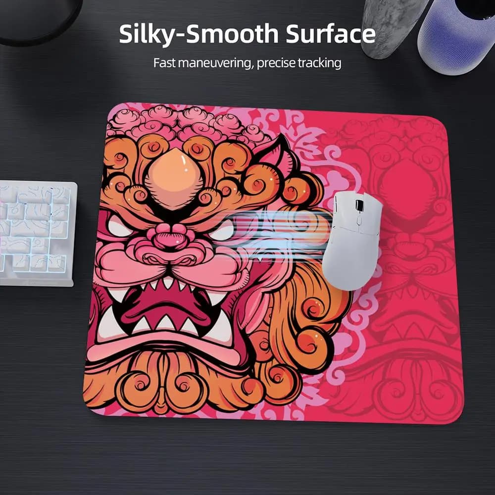 Tappetino per mouse da gioco con motivo Leone di Visual Art, tappetino da scrivania antiscivolo, tappetini per mouse 40X45CM con bordo cucito, accessori per PC, tappetini da gioco