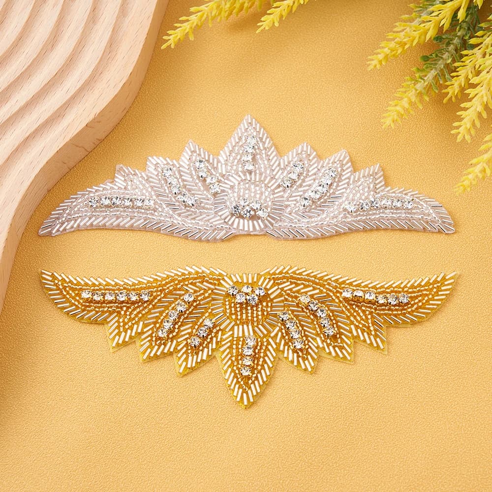 FZD Hotfix Strass 1 pz Collana da cucire con strass di cristallo Ornamento per gonna abito da sposa Accessori di abbigliamento lampeggianti