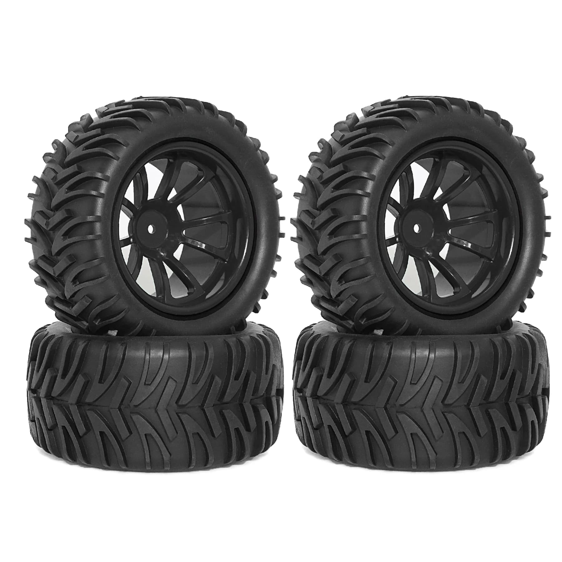 12 mm hexagonal wheels and RC truck tires for 1/10 Hoss 2WD 4x4 VXL Traxxas Rustler Redcat Volcano EPX Pro S30 Blackout XTE