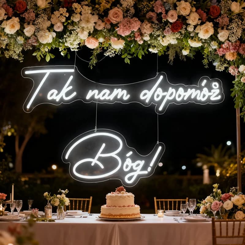 Luce al neon personalizzata grande 75 cm Dio aiutano! Insegna al neon a LED per la decorazione domestica della stanza di compleanno di nozze