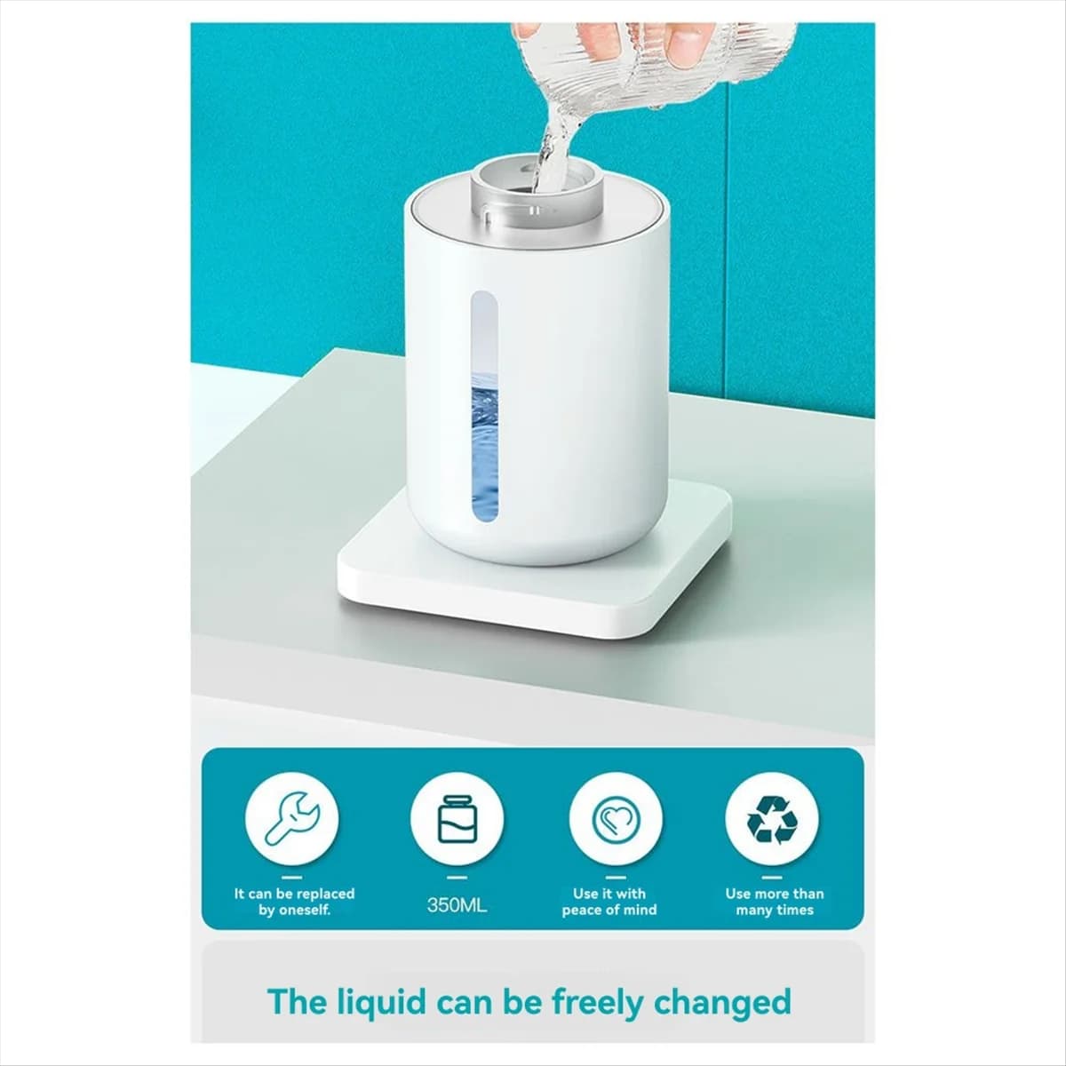 Dispenser automatico di sapone a induzione M1 disinfettante per le mani montato a parete