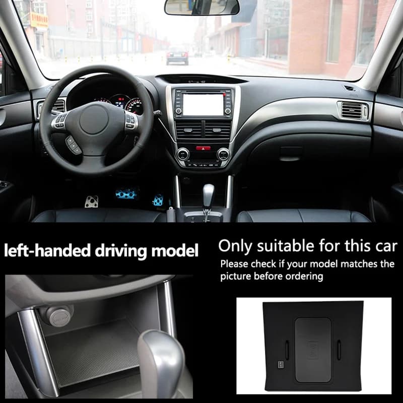 Wireless Onboard Car Charging Pad for Subaru FORESTER 2009-2012 Car Center Console Smart Q-I/Magnetic Version Fast Charger
