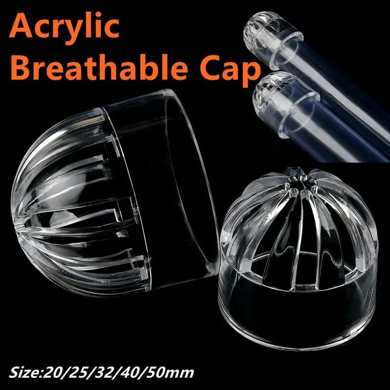 1-3 Pieces Transparent Acrylic Caps for Aquarium, Pipe Protection Network, Water Filter, Aquarium Accessories