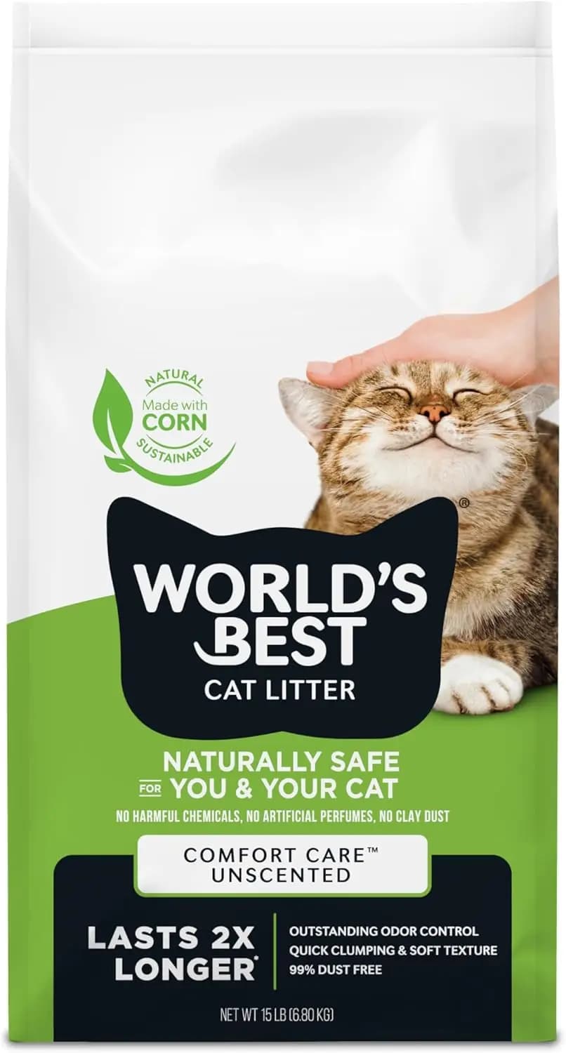 Lettiera naturale per gatti, agglomerante rapida, 99% senza polvere, controllo degli odori a lunga durata, 15 libbre