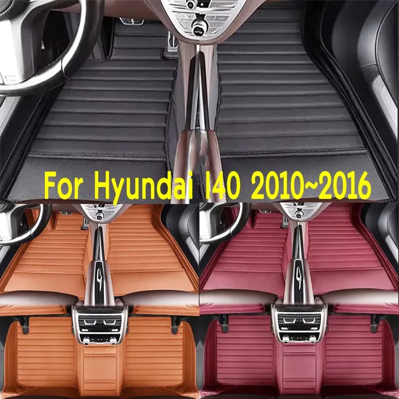 Car Floor Mats Suitable for Hyundai I40 2010~2016 Anti slip and wear-resistant PU leather car interior mat