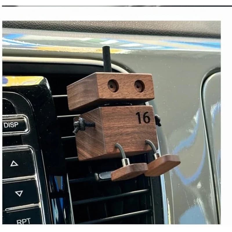 Diffusore per Auto a Forma di Omino in Legno Scuotibile, Deodorante Riutilizzabile per Cruscotto Auto, Regalo Divertente, Clip per Bocchetta di Ventilazione Auto, Elimina Odori