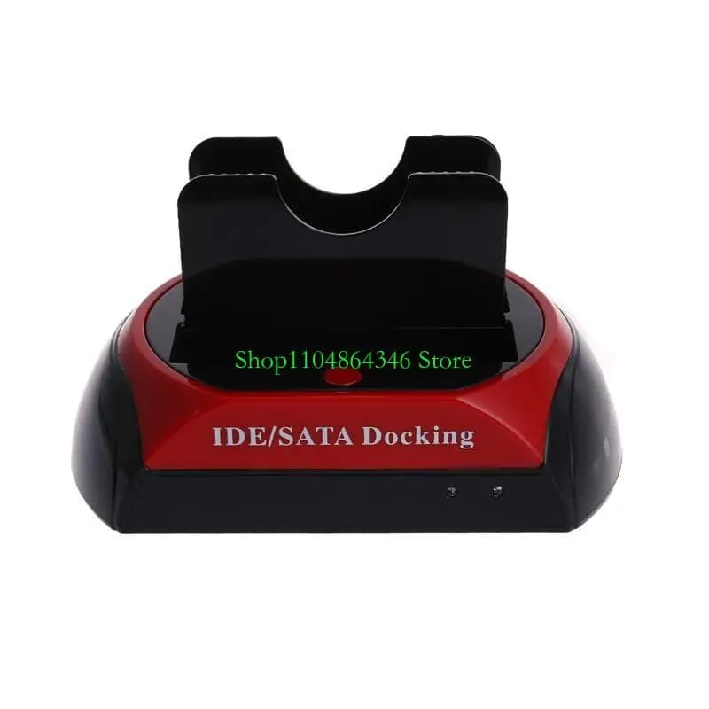 Docking station per disco rigido in alluminio, lettore caddy dock per HDD esterno da USB 2.0 a SATA IDE Dual Bay per SATA da 2,5 e 3,5 pollici