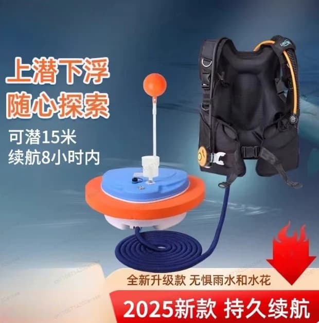 Attrezzatura per Immersioni Subacquee con Ventilatore Mobile, Supporto per Immersioni fino a 10M, Autonomia 2.7-5H, Snorkel Subacqueo per Immersioni Invernali su Ghiaccio Z270/Z500