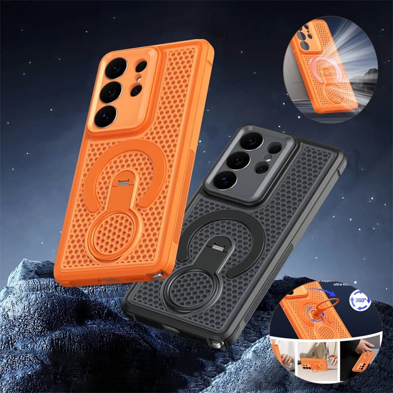 360 ° Supporto ad anello per dissipazione del calore traspirante per custodia magnetica Magsafe per Samsung Galaxy S26 S26Ultra S26Plus Cover antiurto
