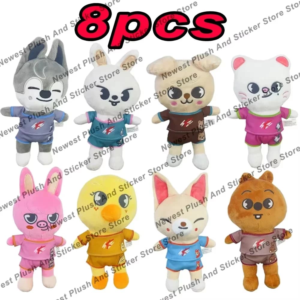 @*Skzoo Plush Toys Stray Kids Cartoon Stuffed Animal Plushies Doll Kawaii Character Plush Doll Companion for Adults Fans