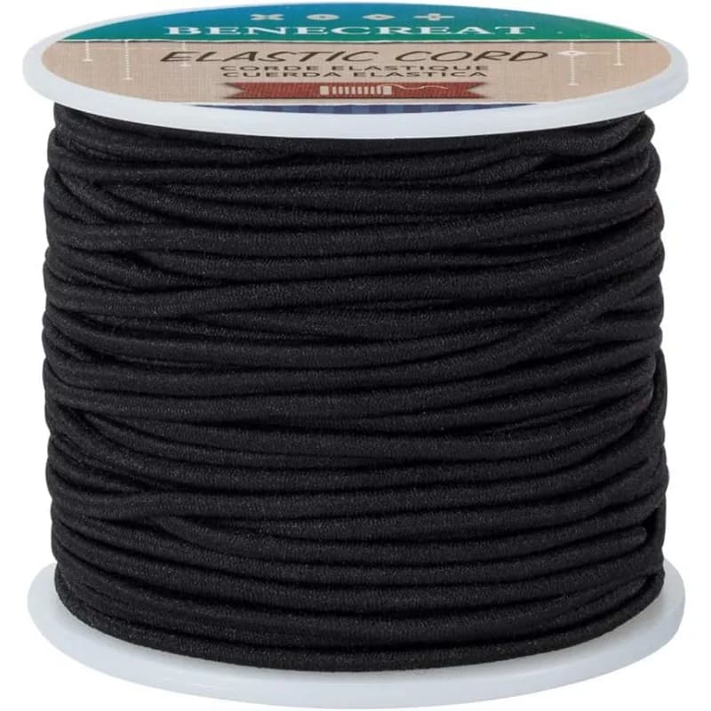 1 rotolo 2.5mm cavo elastico nero 38 Yard filo elasticizzato perline cavo tessuto Crafting corda per bracciali fai da te
